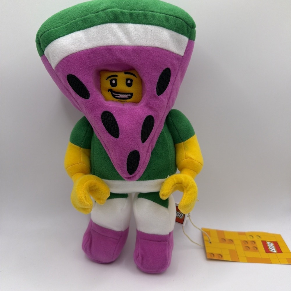 LEGO Watermelon Guy Plush Minifigure Stuffed Toy With Tags Pink Green‎